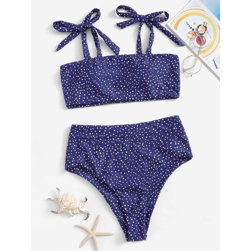 Shein Polka Dot High Waist Bikini Swimsuit NEW 👙 - Picture 2 of 3